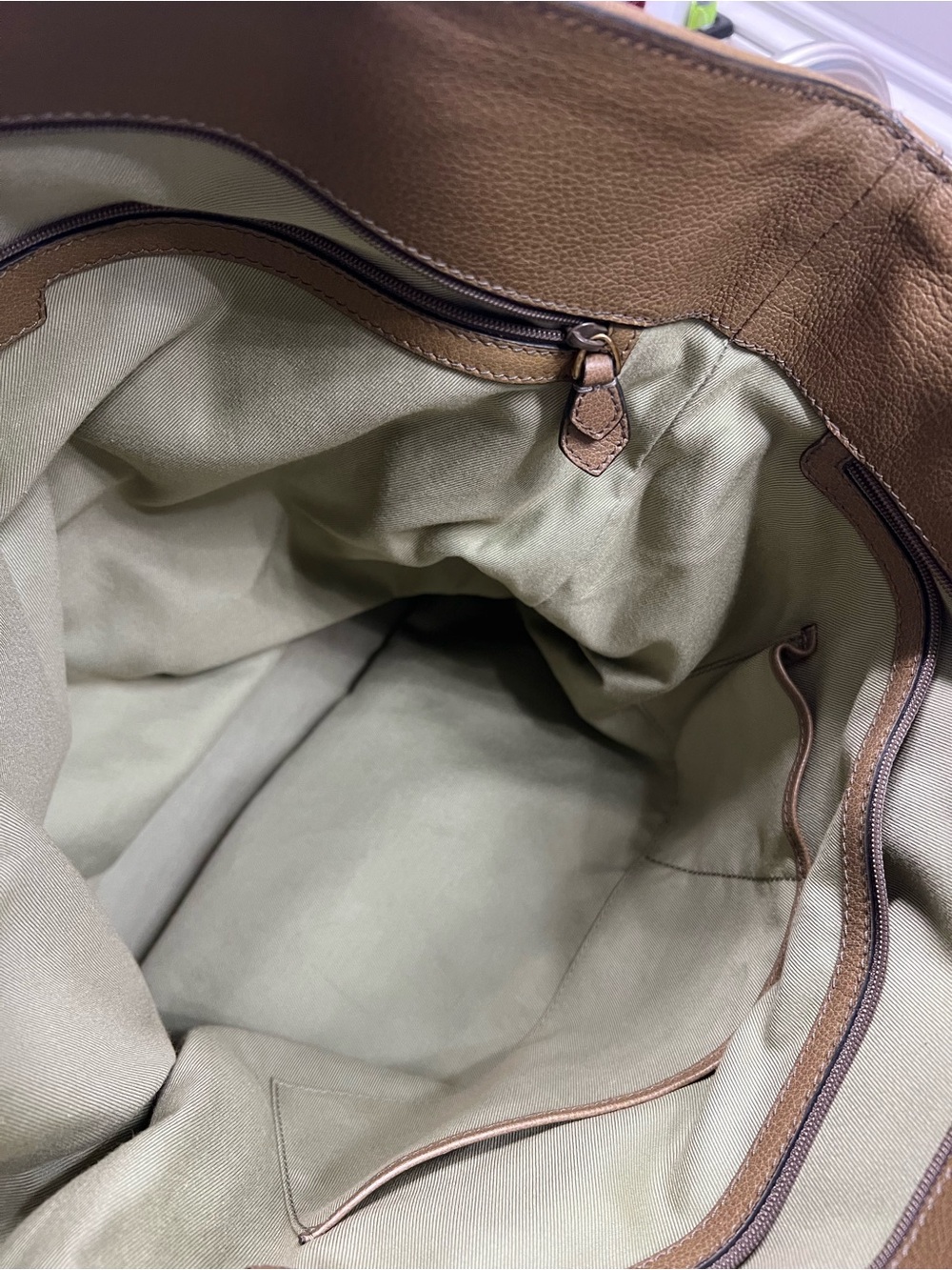 Bulgari Collezione Canvas and Leather Olive Green Tote - Picture 8 of 14